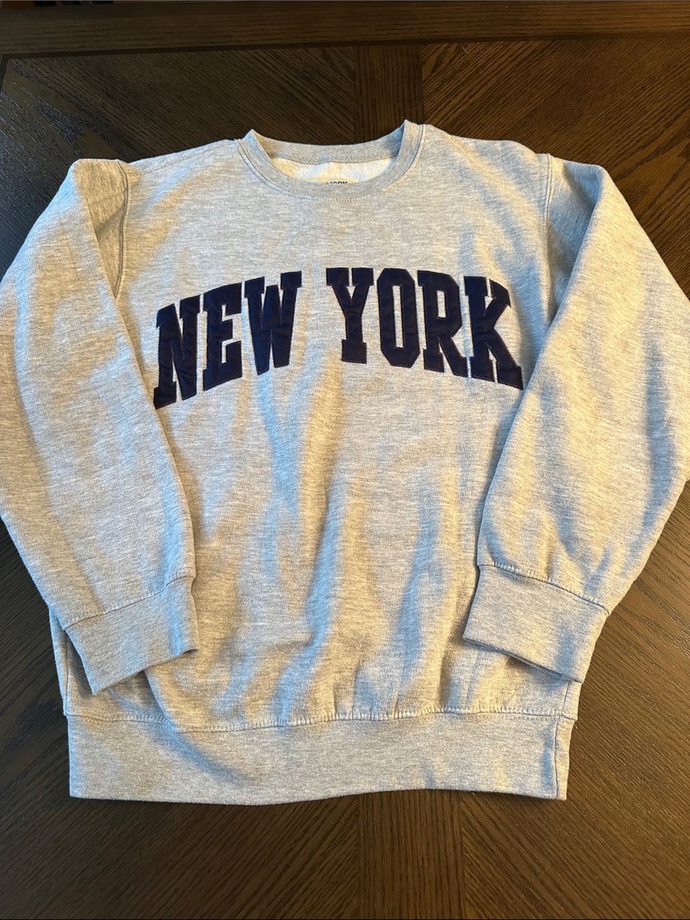 New York crewneck sweatshirt-small, grey with navy letters
